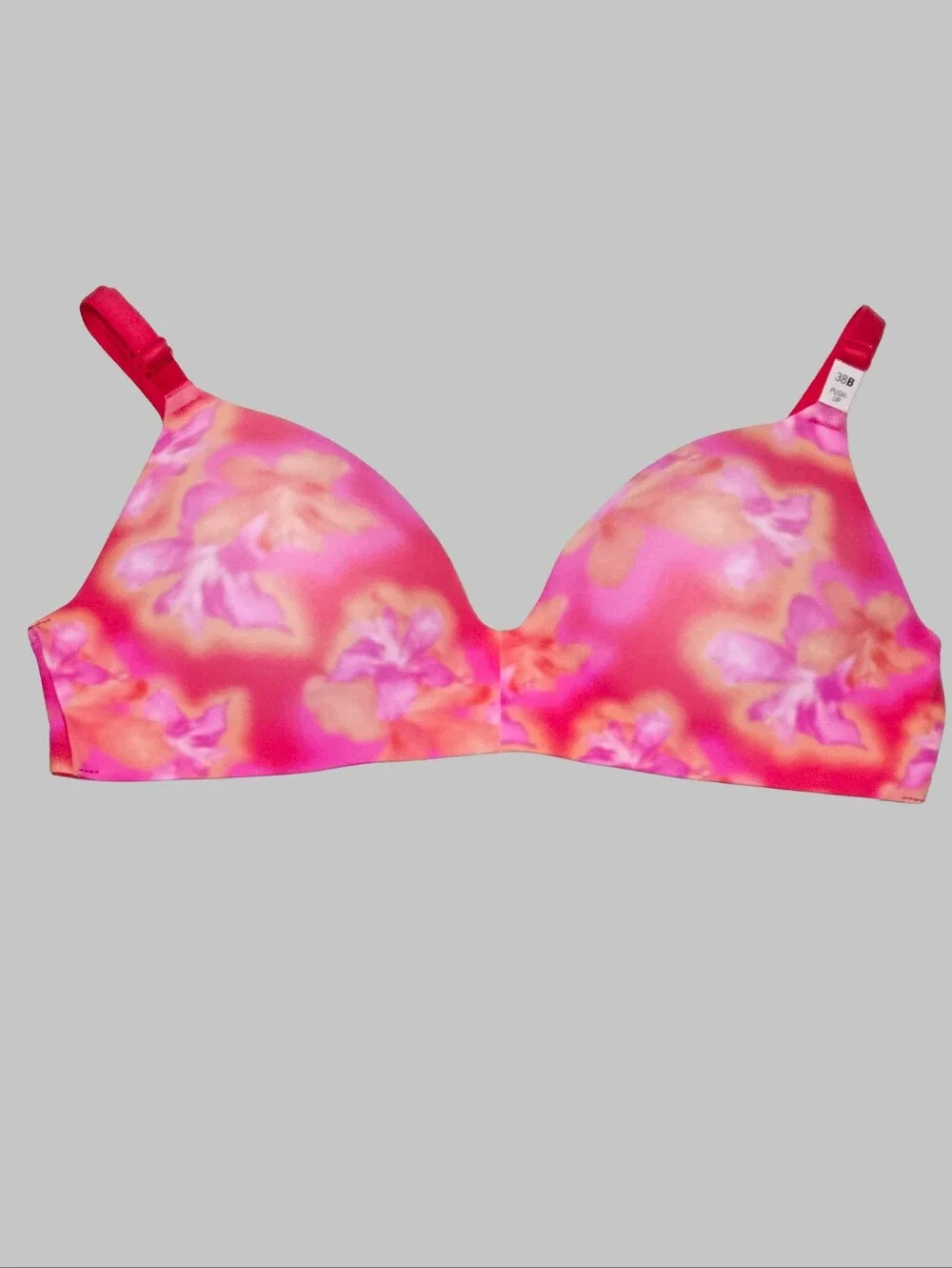 VS PINK Wear Everywhere Push Up Bra Candy Pink Hibiscus NWT 38B